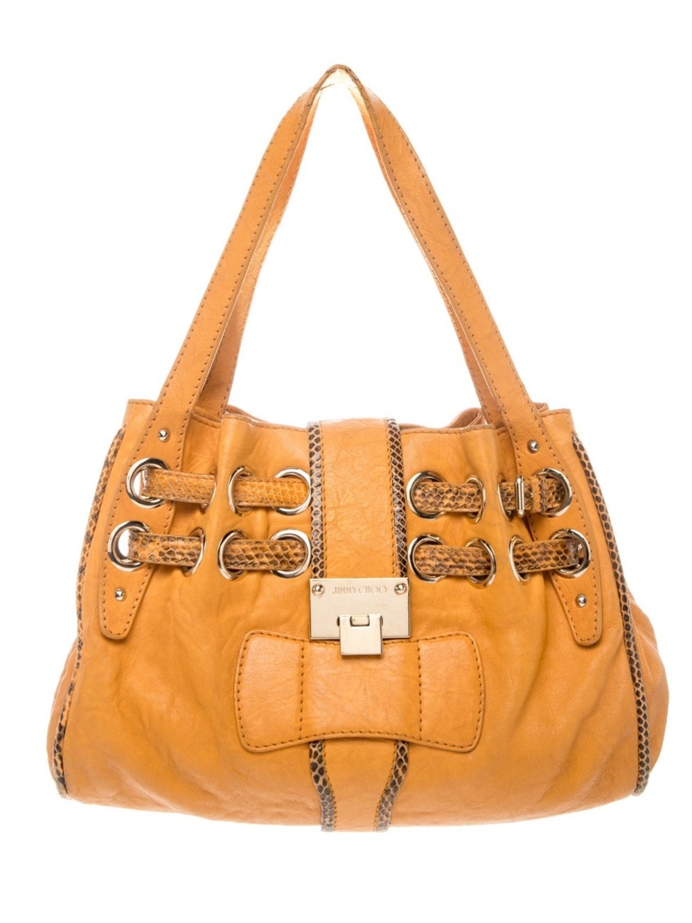 Jimmy Choo Ramona Biker Bag yellow python trim